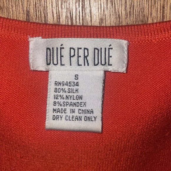 Due Per Due Orange Silk & Nylon Tank Dressy - Picture 2 of 4